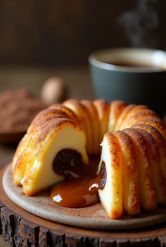 Cheese FILLED with melted coffee arequipe and spun cheese