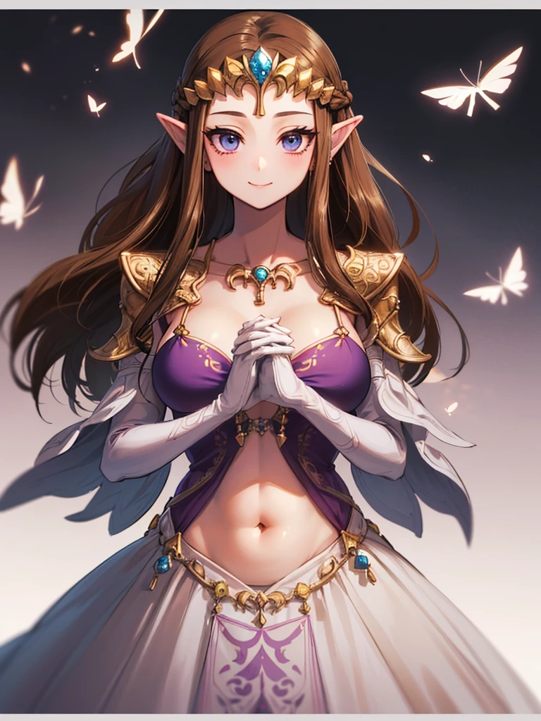 (((Face close-up))),((((Her hair is fluttering))))),(Expressionless),((((((hold your stomach with both hands)))))),((((Upper Body)))),((alone)),((side angle))),Anime art style,masterpiece,(Highest quality), (Super detailed),(Very delicate and beautiful),(alone),(detailedな顔と目),Beautiful eyes like jewels,(A truly gorgeous jeweled ruffled rococo ball gown dress),(((Mature Woman,Queen))),((1 Queen in a beautiful embroidery and jeweled absolutely gorgeous rococo ballgown dress with voluminous full length hoop skirt)),((crinoline)),,((Straight hair galore,Very long straight hair with plenty of volume,Super long straight hair)),,Cleavage,(bed),length_gloves,Very gorgeous hair accessories、((((front)))),((((Adult Expressions)))),((((Beautiful Face)))),((((dress)))),((Overhead Shot)),(((Long Hair)))),((((Straight hair)))),((Cleavage)),((((Dark brown hair)))),Princess Zelda,((chest is slightly exposed)), ((Highest quality)),,(Very detailed) ,((Purple Blouse)),(((Raking up hair with one hand))),Brown Hair,(()),, ((Highest quality)), (Very detailed),((detailed)),(((smile))),Nintendo, The Legend of Zelda),,((alone)), ((Highest quality)), (Very detailed), ,