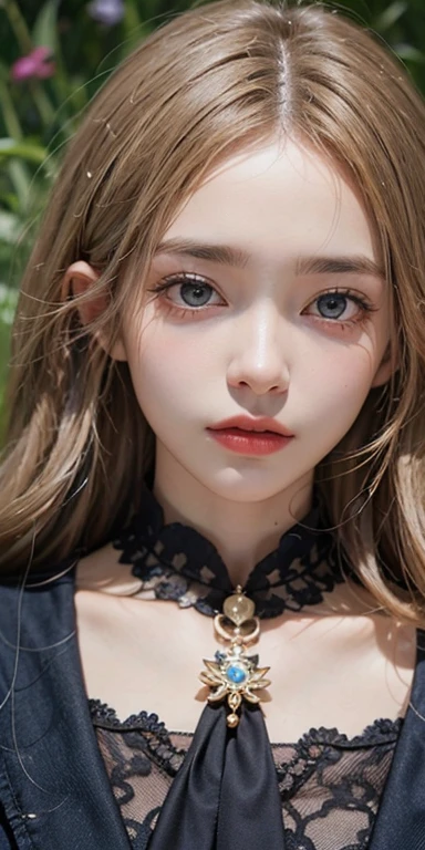 (masterpiece: 1.2, Portraiture, Highest quality), Realistic, (Live Action, Intricate details, Written boundary depth), Highest quality, masterpiece, Attention to detail, semi-Realistic, Sleeping on the grass, shy, 2, Short blonde, blue eyes, blonde、 Slim figure、Shoulder Bare、Shorts 、Blue sky and a few clouds
