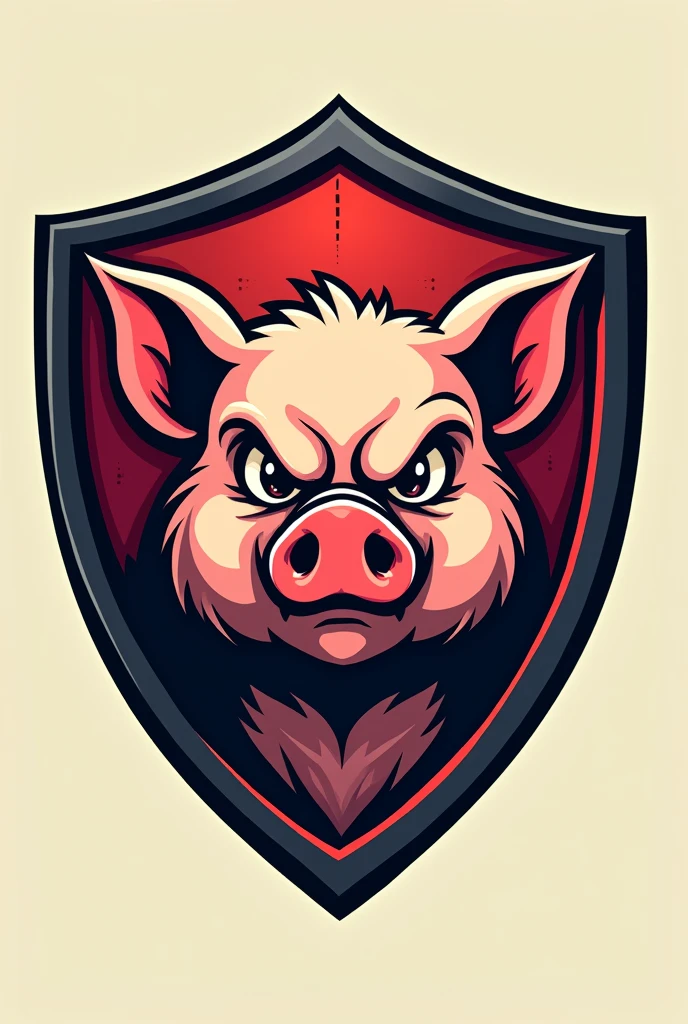 Create a football shield called Los Pepones FC that is a pig and that is like a cheat 