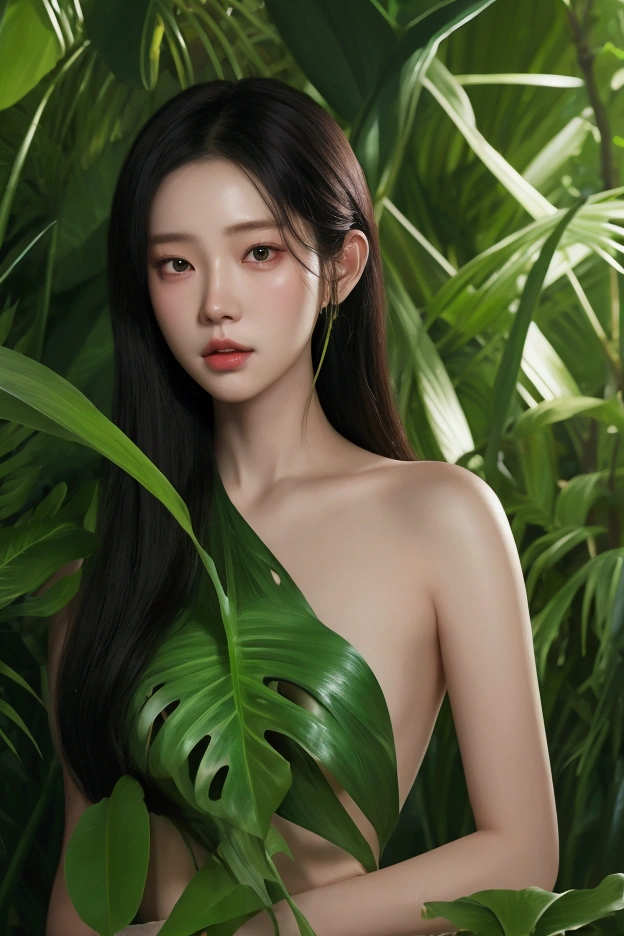 1girl  standing in a jungle with plants, artwork in the style of guweiz, inspired by Yanjun Cheng, in a tropical forest, by Yang J, in the art style of bowater, 🌺 cgsociety, loish and ross tran, in a jungle, by Ni Tian, by Ryan Yee, loish and wlop