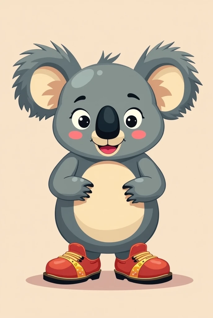 Give me a cartoon of a koala wearing shoes