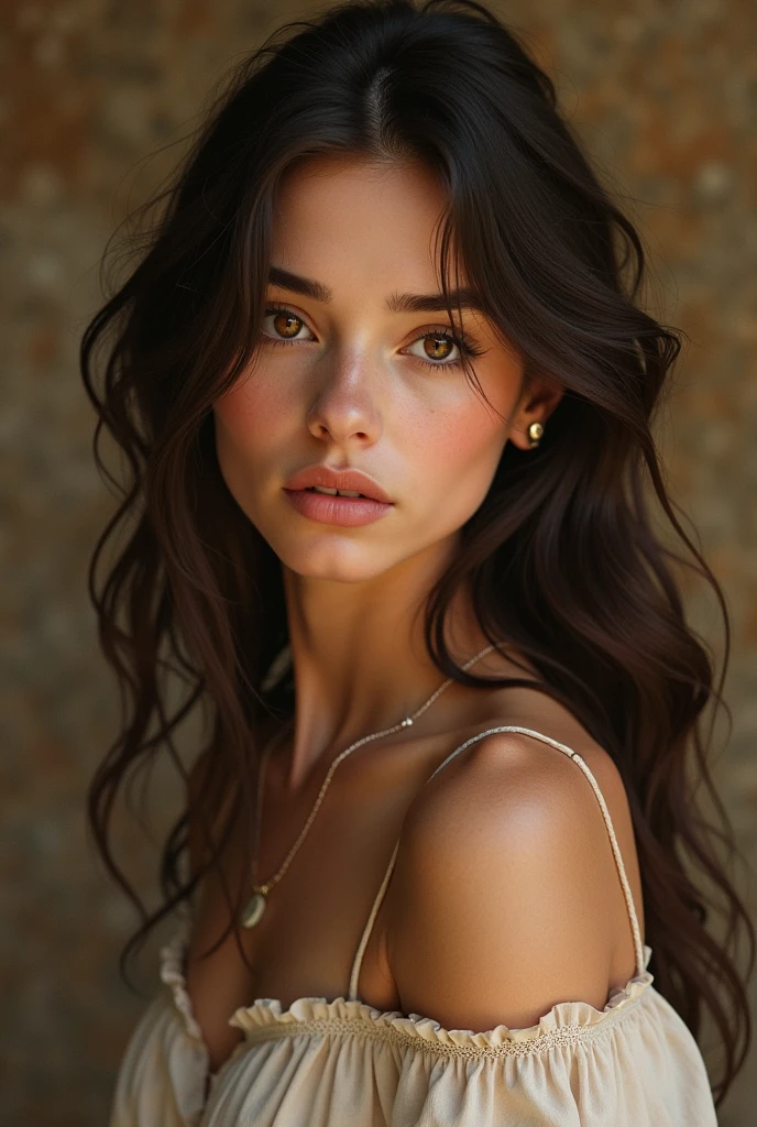 jeune femme brune, yeux marron d'environ 21 ans, espagnol, human réalism vx