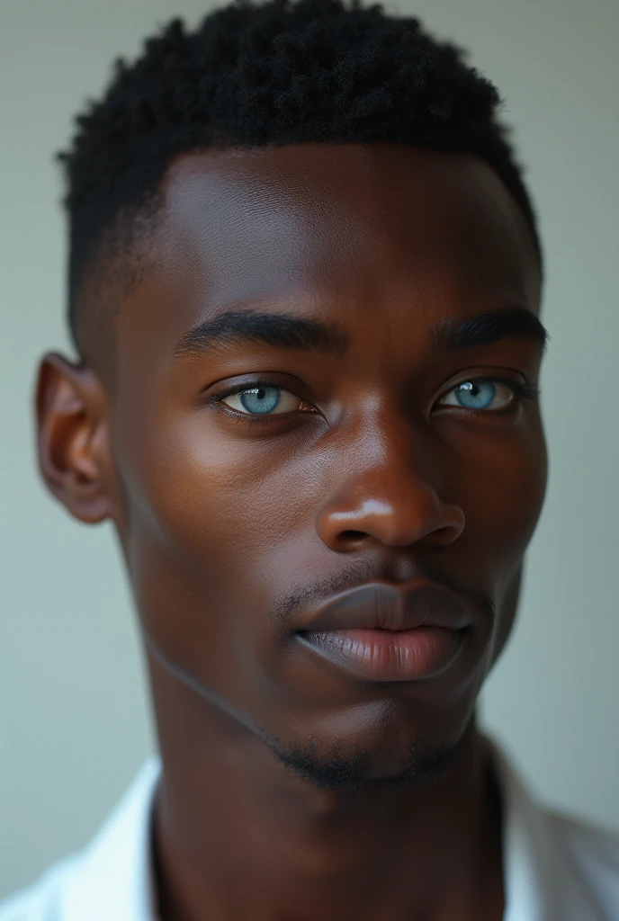 Handsome fair skin african man, approximately 1, blue colored eyes