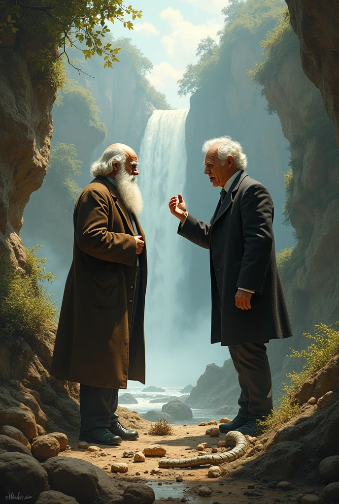 Darwin and Lamarck in a fight