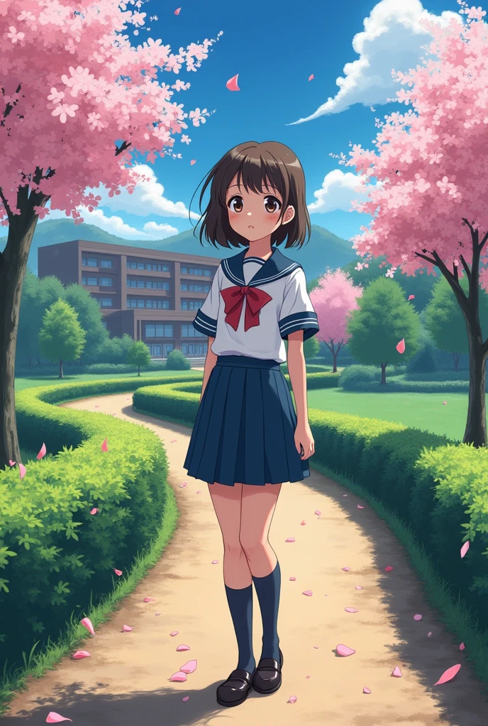 1990s anime screencap, a school girl, anime scene