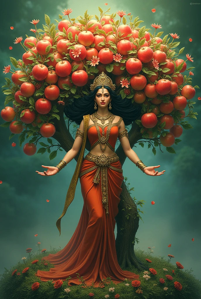 Apple tree their and shree sharshaowoti god photo in apple 
