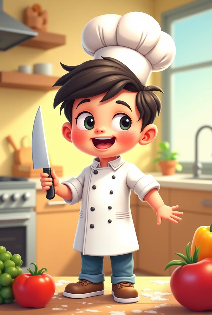 Cartoon image of a chef boy