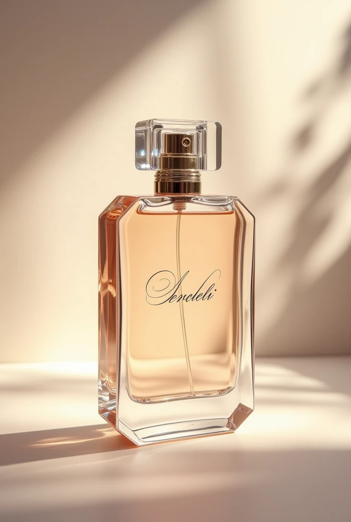 Perfume bottle with the name VERCCELI in a different light colored bottle with logo