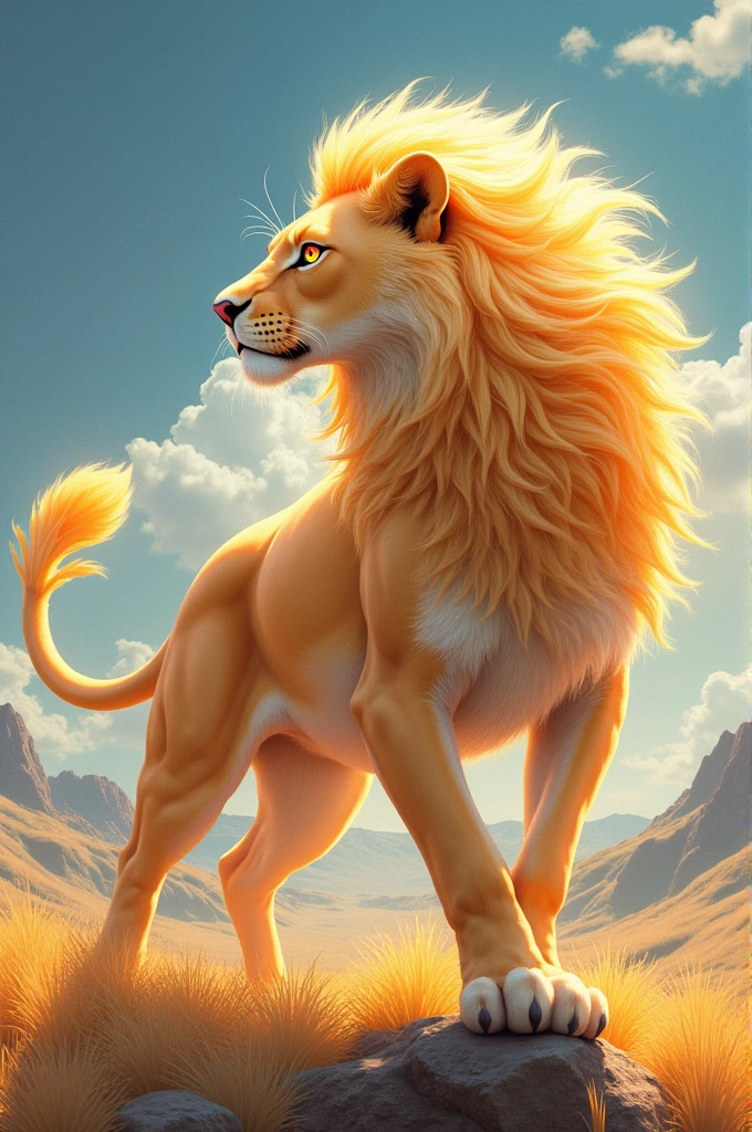 A lioness in anime style