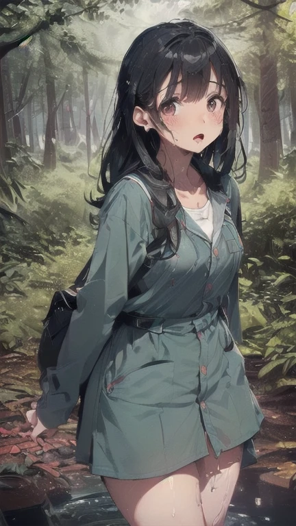 (must be follow these prompts:2.2),masterpiece,best quality,extremely detailed,(in her clothing:2.5),(adorable expression:2.6),(usual face:2.6),(pretty face:2.4),(normal body structures:2.6),(black hair:2.5),(displayed one girl on single picture:2.6),(A modern Japanese female college student who is part of a university exploration club:2.1),(The female college student is exploring the forest in her exploration clothes.:2.4),(In this forest, a horde of tentacles whose sole purpose in life is to rape women rages wildly, dripping semen from their genitals.:1.9),(The female university student looks very cute in her exploration clothes.:2.4),(The female college student was walking through this forest full of hungry tentacles wearing her exploration clothes when she was discovered by a group of tentacles and had their raging, very thick genitals thrust violently into her vagina.:1.7),(The very thick genitals that were roughly thrust deep into the vagina of the female college student continue to ejaculate a tremendous amount into her uterus.:1.7),(Hundreds of millions of tentacles make the female college student's private parts sticky.:1.6),(The female college student's vagina is filled with semen released by tentacles.:1.6),(A very thick genital organ dripping with semen reaches deep into the female college student's vagina.:1.9),(The female college student has a very pretty face and is .:2.2),(A large number of tentacles crawled up the inner thighs of the female college student and penetrated her anus.:2.0),(The female college student is short but has a slightly plump body.:2.1),(The female college student's expedition clothing is made of durable fabric that will never tear.:3.3),(Her breasts are completely hidden under her clothes:1.9),(These were all things that happened to the female college student herself, and no one else.:3.5),(Make sure to depict the face:5.3),(Calm expression:4.3),(Innocent face:3),(The film depicts just one female college student.:3.3),(Only the female college student appears.:4.2),(Portrait Style:5)