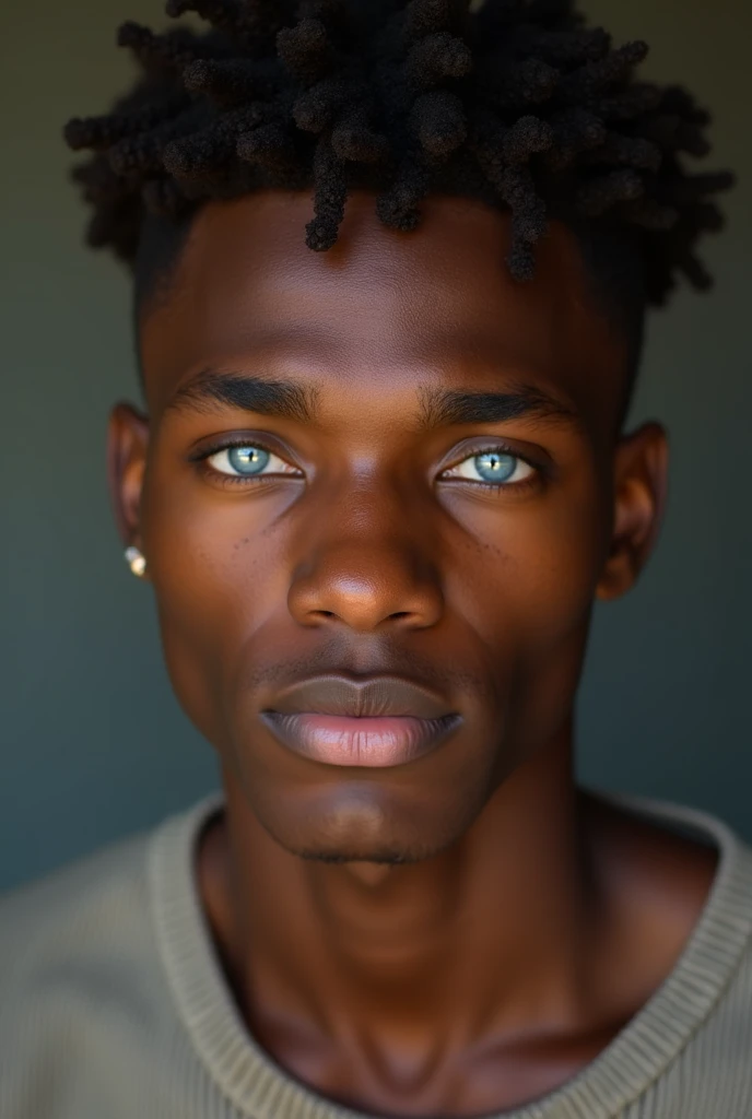 African fair skin handsome, approximately 1, blue colored eyes