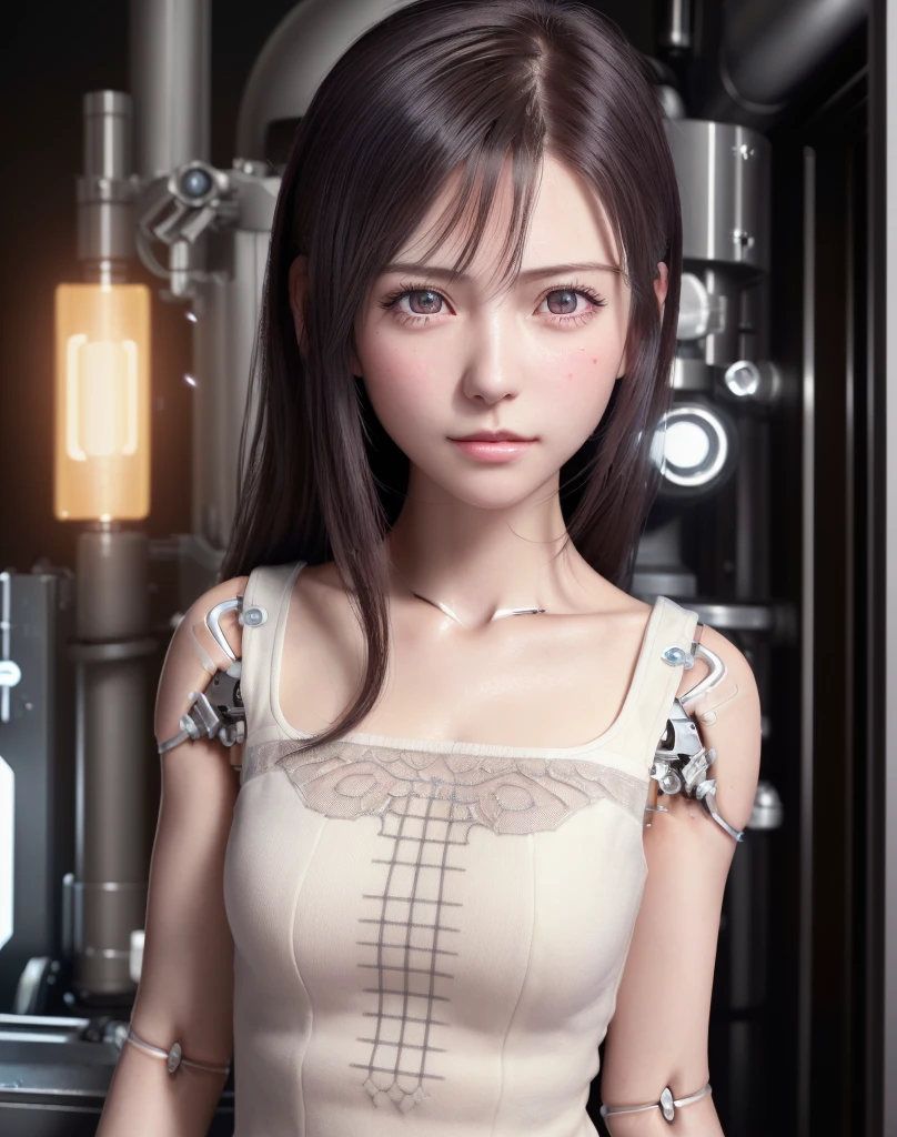 (((masutepiece))), ((((Best Quality)))), ((((Ultra-detailed))), (High Definition CG Illustration), ((extremely delicate and beautiful face)),(Cute and delicate face ), Cinematic Light, ((1 Mechanical Girl)), Solo, Whole body, (Machine-made joints: 1.4),...