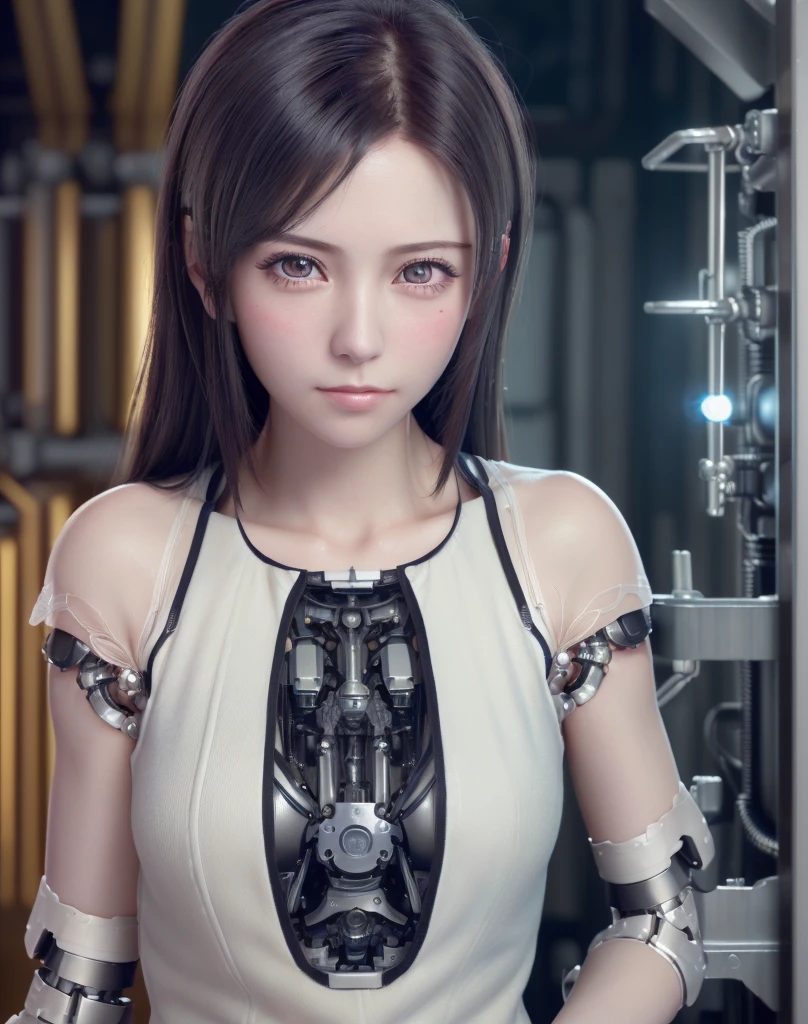 (((masutepiece))), ((((Best Quality)))), ((((Ultra-detailed))), (High Definition CG Illustration), ((extremely delicate and beautiful face)),(Cute and delicate face ), Cinematic Light, ((1 Mechanical Girl)), Solo, Whole body, (Machine-made joints: 1.4),...