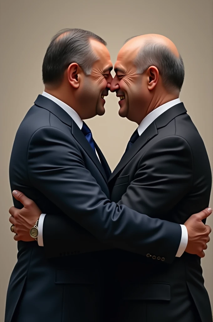 Recep Tayyip Erdoğan and Kemal Kılıçdaroğlu embracing each other tightly