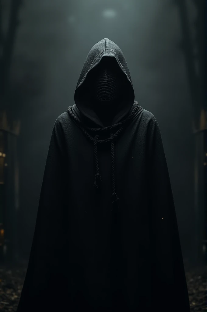 Black rope bolt to cover the face