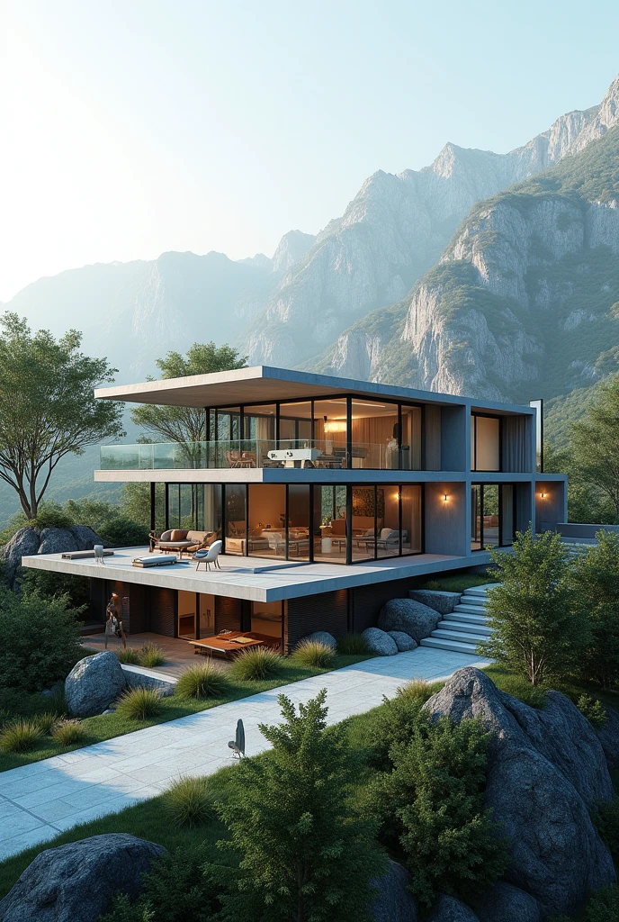 Modern house 3D sketches