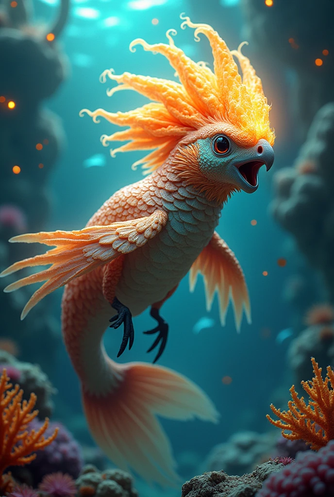 A fire-breathing cockatoo fish