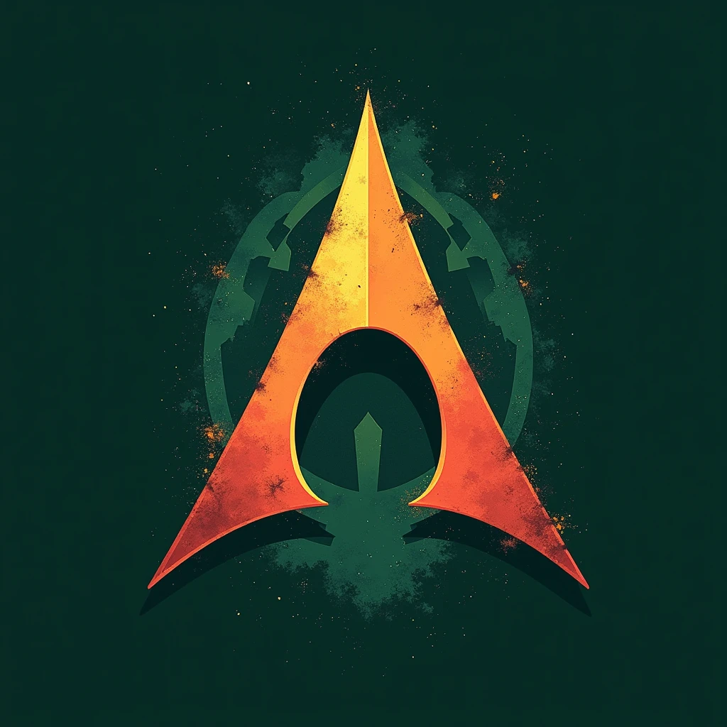 An ArchLinux + Starwars logo for a t-shirt print, on a green background