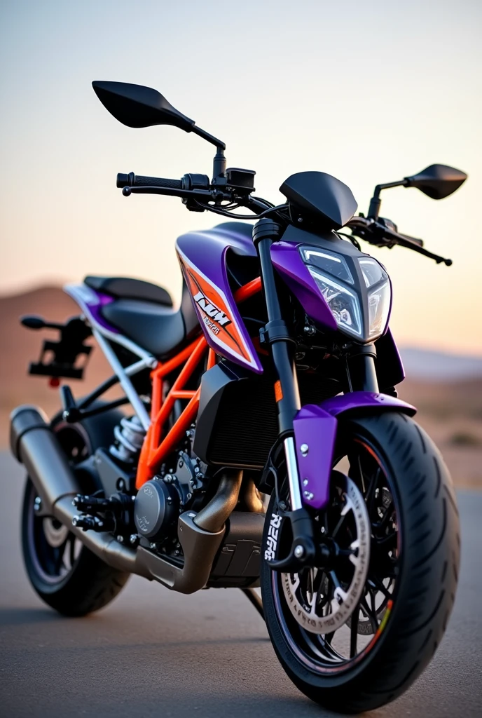 bike KTM 1390 R, black and purple, horizontal
