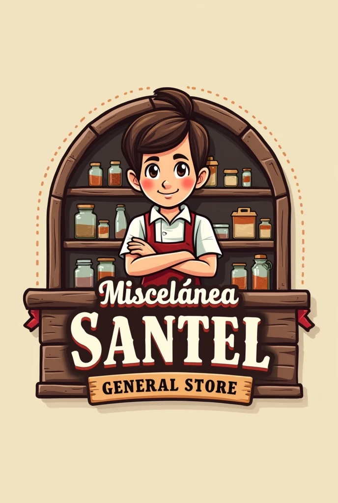 Crea un logo de una miscelánea llamada Santel con el nombre complete de Miscelánea Santel (complete)