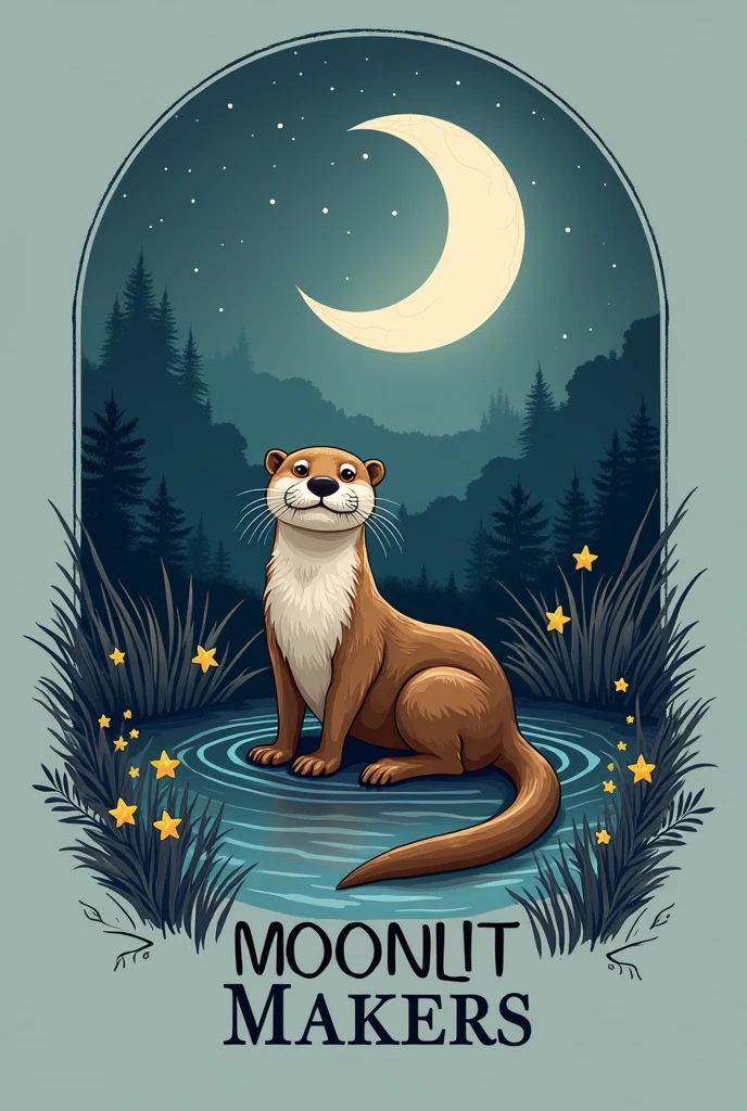 Company logo, Below the name which is moonlitmakers and above an otter as a slogan