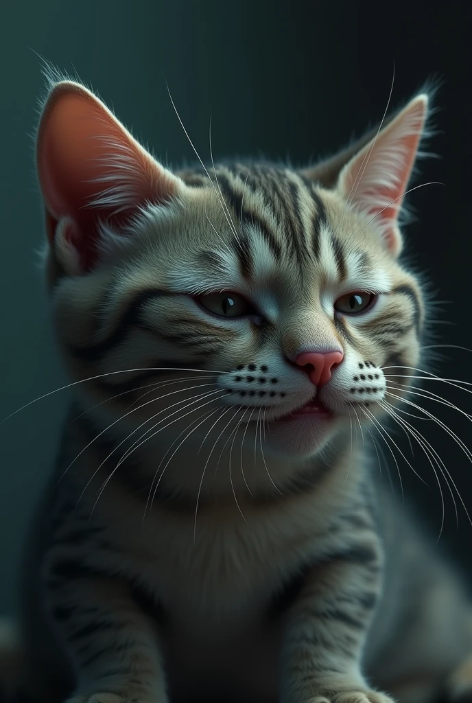 Generates a very sad cat crying 