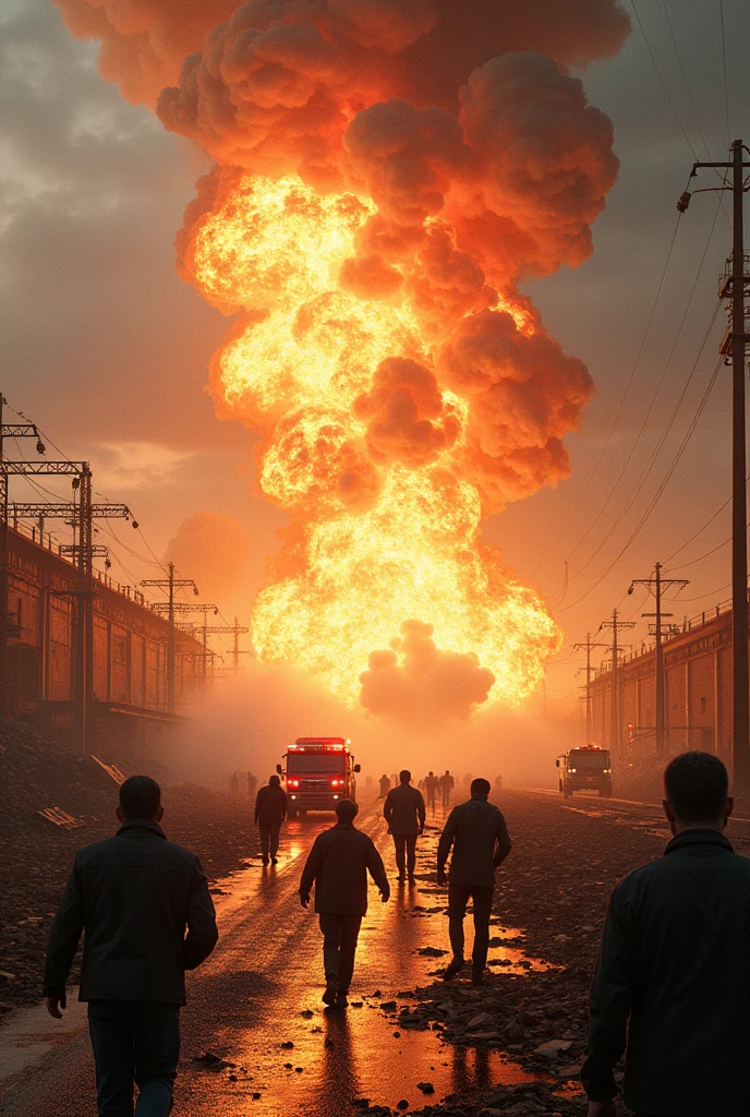 Explosion at the power plant 