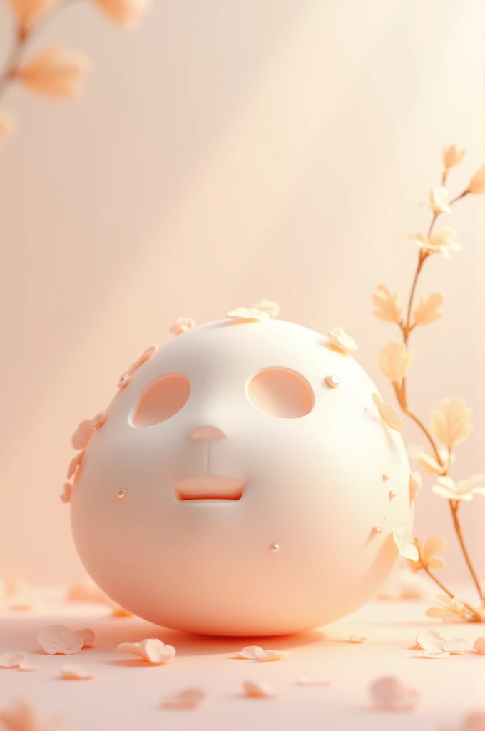 Create an image Create an illustration of a skincare product of a delicate peach and white overnight face mask