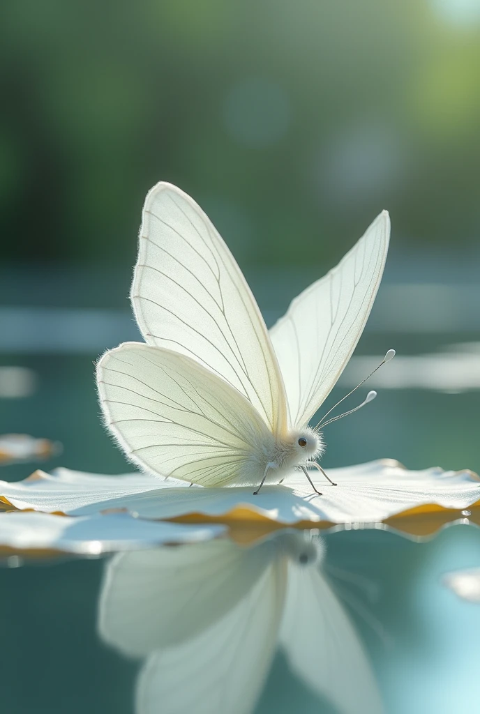 white butterfly landing