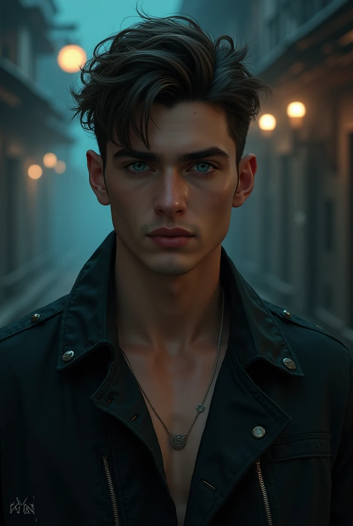 19 years, hot , toxic, dark blue eyes, dark brown hair, to look good, male, demure, charmant , Well built , playboy