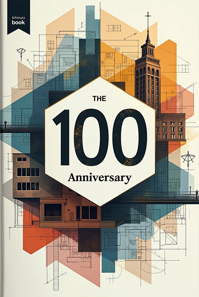 Generate a cover for a school book that has three modalities, which are business design and management, which is celebrating its 100th anniversary.