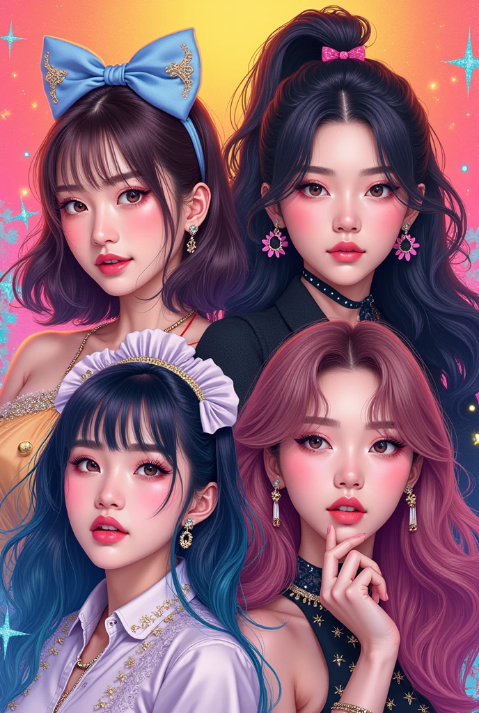 Make a Karina mix (aespa), Sullyoon (nmixx), wonyoung (ive) y winter (aespa)