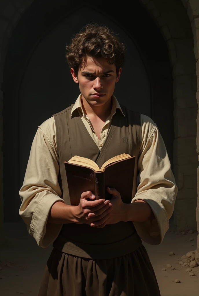 Defiant young man with bible