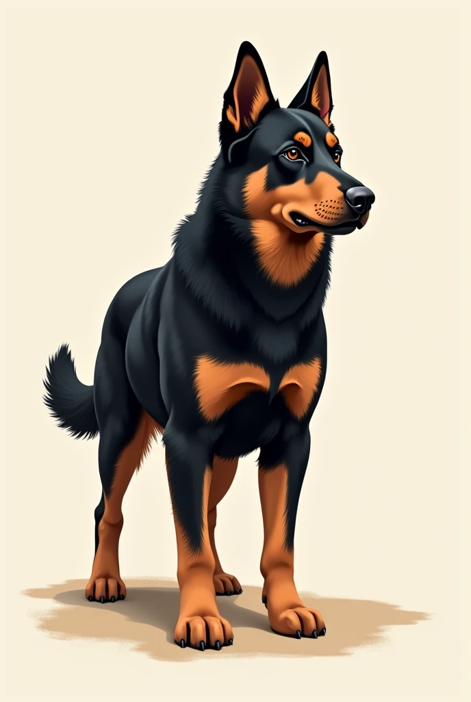 A Hovawart drawing, the dog should be a little smaller