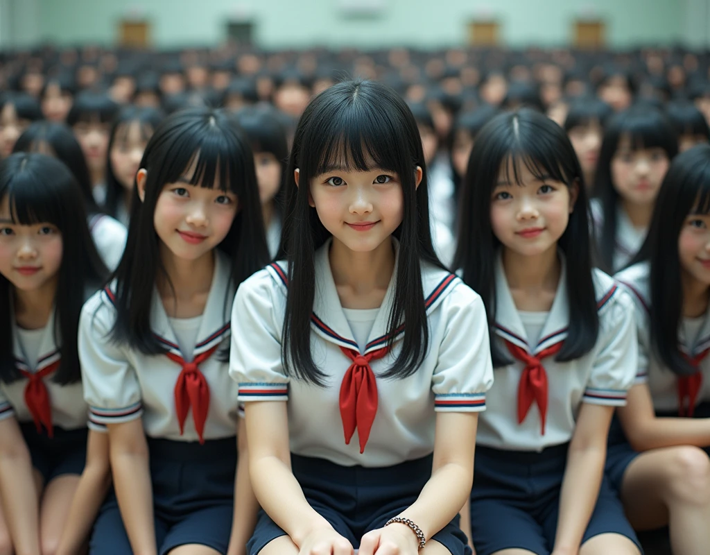 (Japanese Clone-girls=Myself), (Super Best masterpiece Clone-girls Raw Photography Art), (16K, Highest quality, Ultra-high resolution, RAW Photos), (It's so unrealistic., With unparalleled depiction, With an unfathomable sight, An unprecedented and shocking worldview, Clone-girls: In a world of mass reproduction, Ultra-realistic), (Japanese Girls, Yokoyama-Yui, 16yo, Small face, Thick black hair, long hair, Dark Eyes, Mature face, Cute Smile, Smiling face, A gentle gaze, Very pleasant look), (Very beautiful detailed girls, Accurate body structure, Accurate body movements, Very detailed body, (Super big breasts, Large bulge of ample breasts)), ((Schoolgirl uniform, Short sleeve, mini skirt, Emphasise the fullness of your breasts)), (Very detailed, Myself cloning, Depiction of splitting oneself, 1Myself girl→1,000,000,000,000,000,000,000,000,000,000Myself cloning girls), (Myself clone girlsは, With the same perfect appearance without any difference, to multiply in large numbers), (Very detailed depiction, Myself's multiplying female body, In the same female body,With the same face, With the same hairstyle, In the same clothes, At the same height, 同じSuper big breastsで, A completely indistinguishable female body, 1,000,000,000,000,000,000,000,000,000,000 people), (Myself girls only), (Academy, academic level, Commemorative photo depiction, Tiered stage photography, Happy smile, Front view)