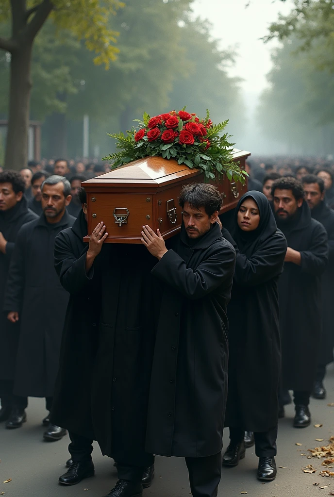 Some people are carrying the funeral