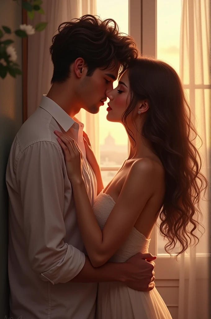 A hot girl kissing with his boyfriend 