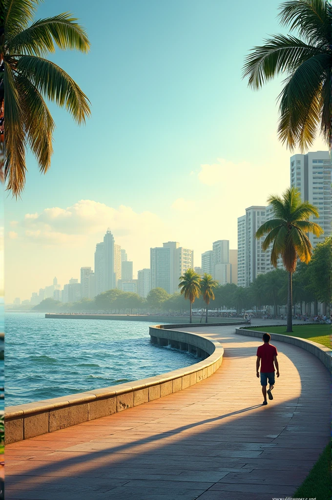 Mumbai marine drive morning walking