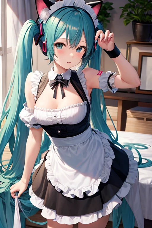 Hatsune Miku、Maid clothes、Cat ear