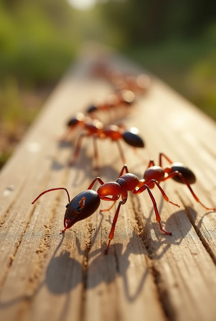 Make a line of running ants
