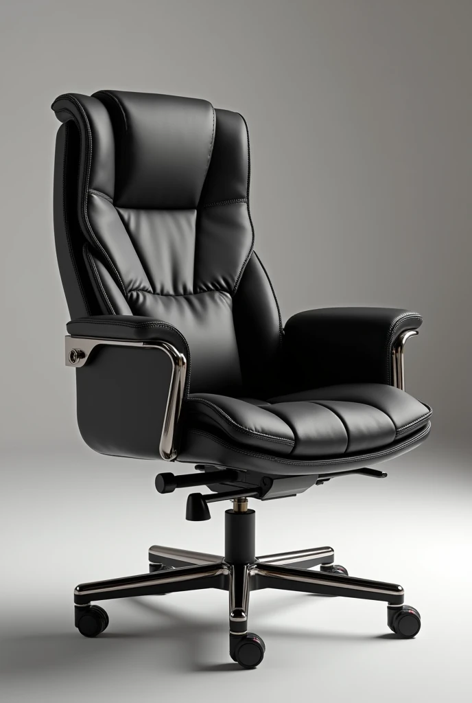 a highly detailed 3D render of an ergonomic executive office chair, black nerviano/p design, high adjustable backrest, padded armrests, five casters with gas lift, photorealistic, intricate details, luxury, elegant, premium quality, studio lighting, sharp focus