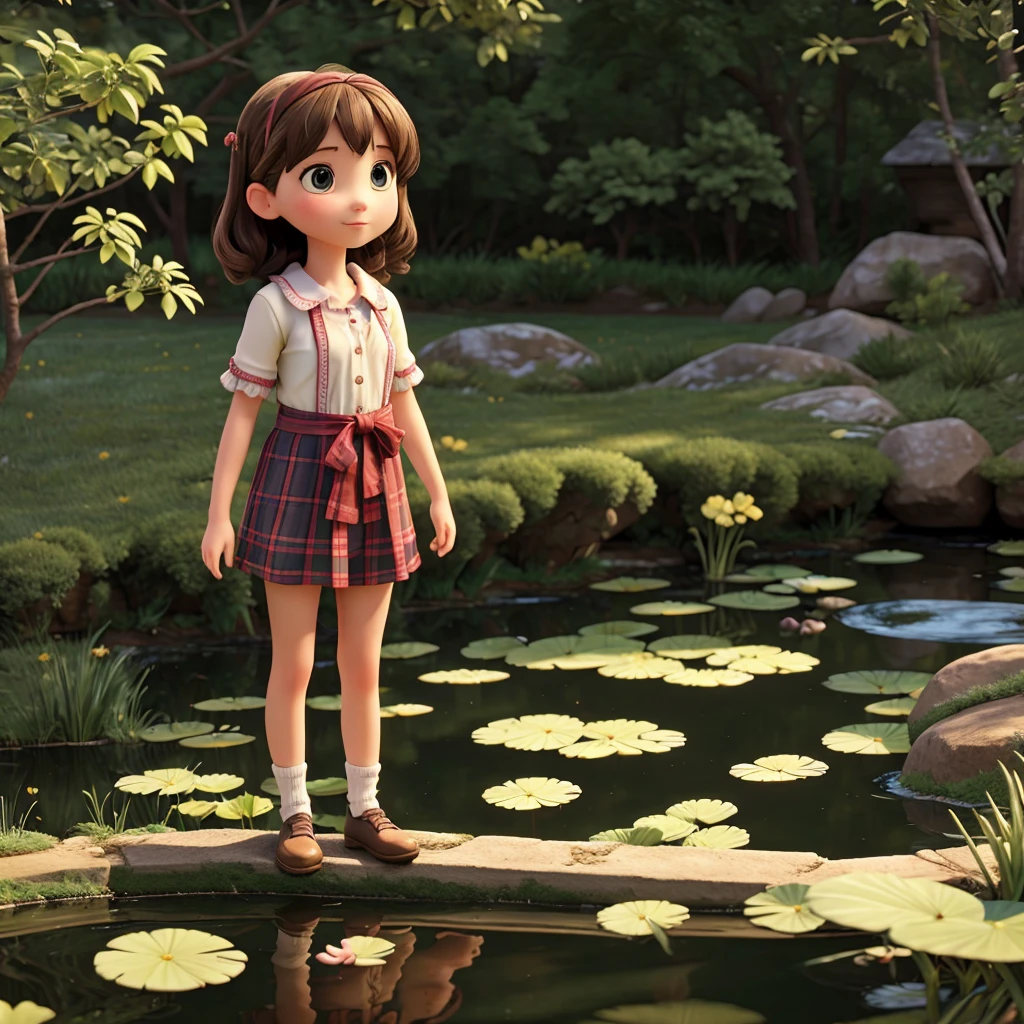 . a girl in the pond