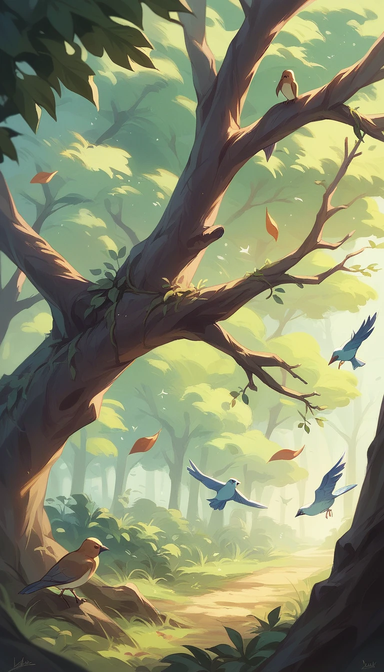 As they walked, they were accompanied by the chirping of birds, the peaceful rustling of the wind through the tree branches, and the soft footsteps of small animals hidden beneath the leaves.