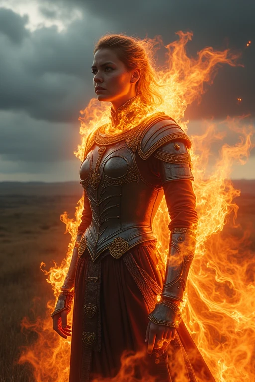 A person with the ability to wear flames。
The model is Joan of Arc
