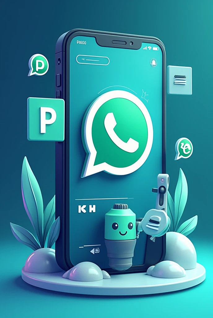 Estou Criando uma nova plataforma especializada em Automação de conversas WhatsAp com o Nome De Penit as 3 primeiras letras P, EN means my last name (PENHA) and the other two letters (it) stands for artificial intelligence. Create an illustration that is related to the platform name to use as the application logo..