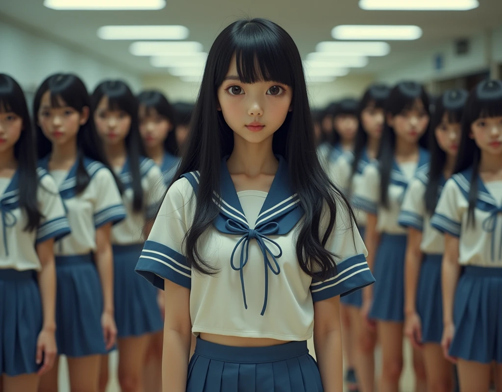 (Japanese Clone-girls=Myself), (Super Best masterpiece Clone-girls Raw Photography Art), (16K, Highest quality, Ultra-high resolution, RAW Photos), (It's so unrealistic., With unparalleled depiction, With an unfathomable sight, An unprecedented and shocking worldview, Clone-girls: In a world of mass reproduction, Ultra-realistic), (Japanese Girls, Suzuki-Rio, 16yo, Small face, Thick black hair, long hair, Dark Eyes, Mature face, Cute Smile, Smiling face, A gentle gaze, Very pleasant look), (Very beautiful detailed girls, Accurate body structure, Accurate body movements, Very detailed body, (Super big breasts, Large bulge of ample breasts)), ((Schoolgirl uniform, Short sleeve, mini skirt, Emphasise the fullness of your breasts)), (Very detailed, Myself cloning, Depiction of splitting oneself, 1Myself girl→1,000,000,000,000,000,000,000,000,000,000Myself cloning girls), (Myself clone girlsは, With the same perfect appearance without any difference, to multiply in large numbers), (Very detailed depiction, Myself's multiplying female body, In the same female body,With the same face, With the same hairstyle, In the same clothes, At the same height, 同じSuper big breastsで, A completely indistinguishable female body, 1,000,000,000,000,000,000,000,000,000,000 people), (Myself girls only), (Academy, academic level, Commemorative photo depiction, Tiered stage photography, Happy smile, Front view)
