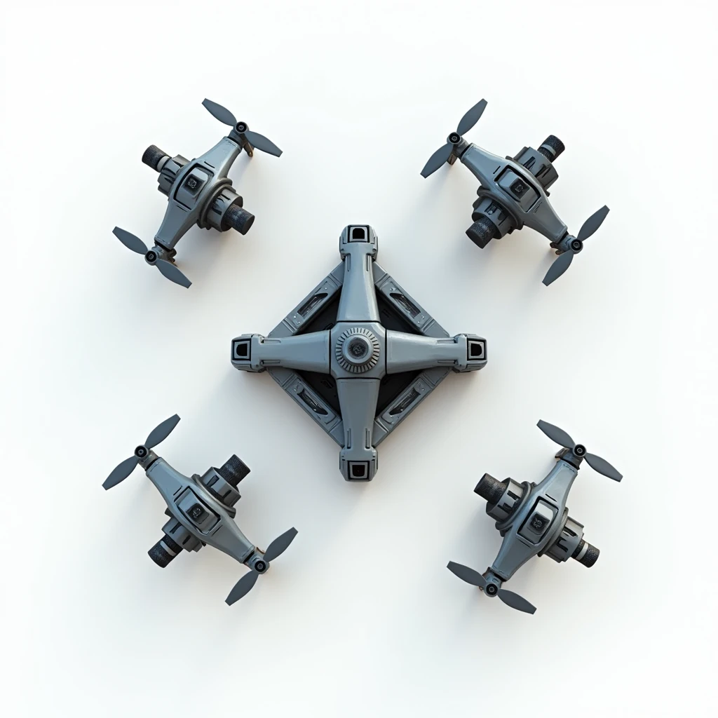 Game Icon，real，3D Model，Top-down，Drones，Complex painting，Simple background，White background，Still life icon，Looking down from above