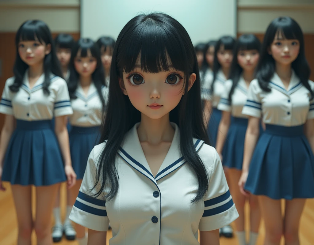 (Japanese Clone-girls=Myself), (Super Best masterpiece Clone-girls Raw Photography Art), (16K, Highest quality, Ultra-high resolution, RAW Photos), (It's so unrealistic., With unparalleled depiction, With an unfathomable sight, An unprecedented and shocking worldview, Clone-girls: In a world of mass reproduction, Ultra-realistic), (Japanese Girls, Suzuki-Rio, , Small face, Thick black hair, long hair, Dark Eyes, Matue, Cute Smile, Smiling face, A gentle gaze, Very pleasant look), (Very beautiful detailed girls, Accurate body structure, Accurate body movements, Very detailed body, (Super big breastlge of ample breasts)), ((Schoolgiorm, Short sleeve, mini skirt, Emphasise the fullness of your breasts)), (Very detailed, Mloning, Depiction of splitting oneself, 1Myself girl→1,000,000,000,000,000,000,000,000,000,000Myself cloning girls), (Myself clone girlsは, With the same perfect appearance without any difference, to multiply in large numbers), (Very detailed depiction, Myself's multiplying female body, In the same female body,With the same face, With the same hairstyle, In the same clothes, At the same height, 同じSuper big breastsで, A completely indistinemale body, 1,000,000,000,000,000,000,000,000,000,000 people), (Myself girls only), (Academy, academic level, Commemorative photo depiction, Tiered stage photography, Happy smile, Front view)