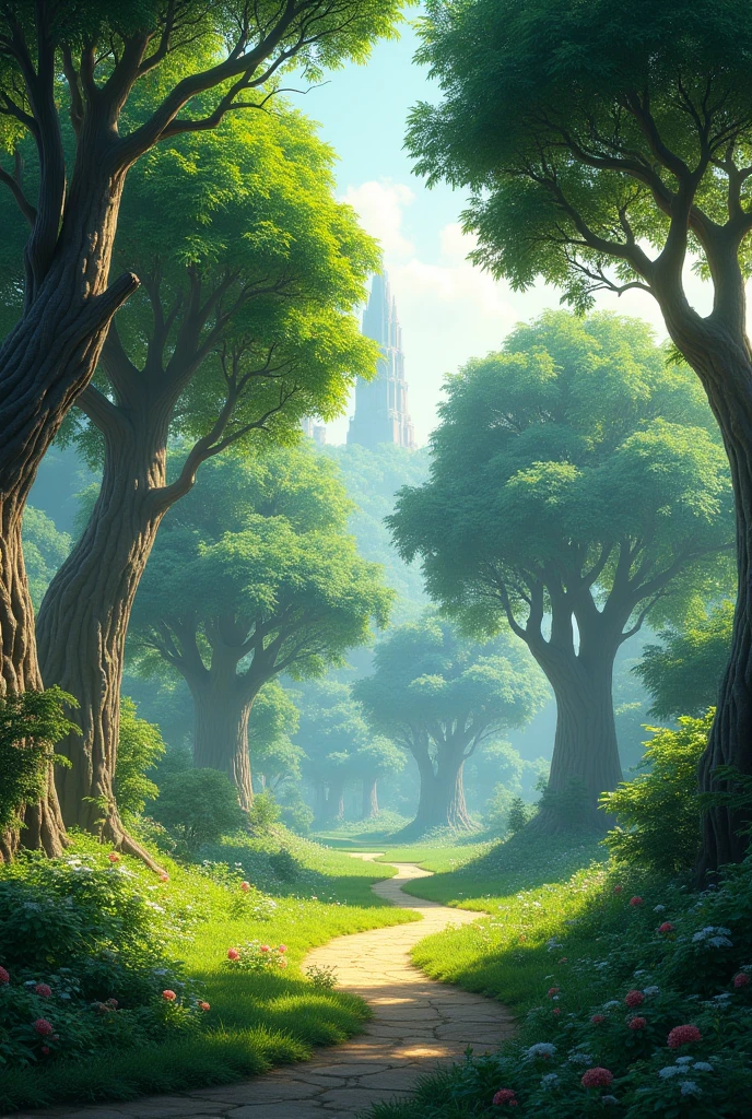 garden with many trees